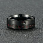Bague Anneau Lettres Anti-Stress Tournant noir
