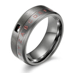 Bague Anneau Lettres Anti-Stress Tournant noir