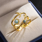 Bague Anneau Lune et Etoile