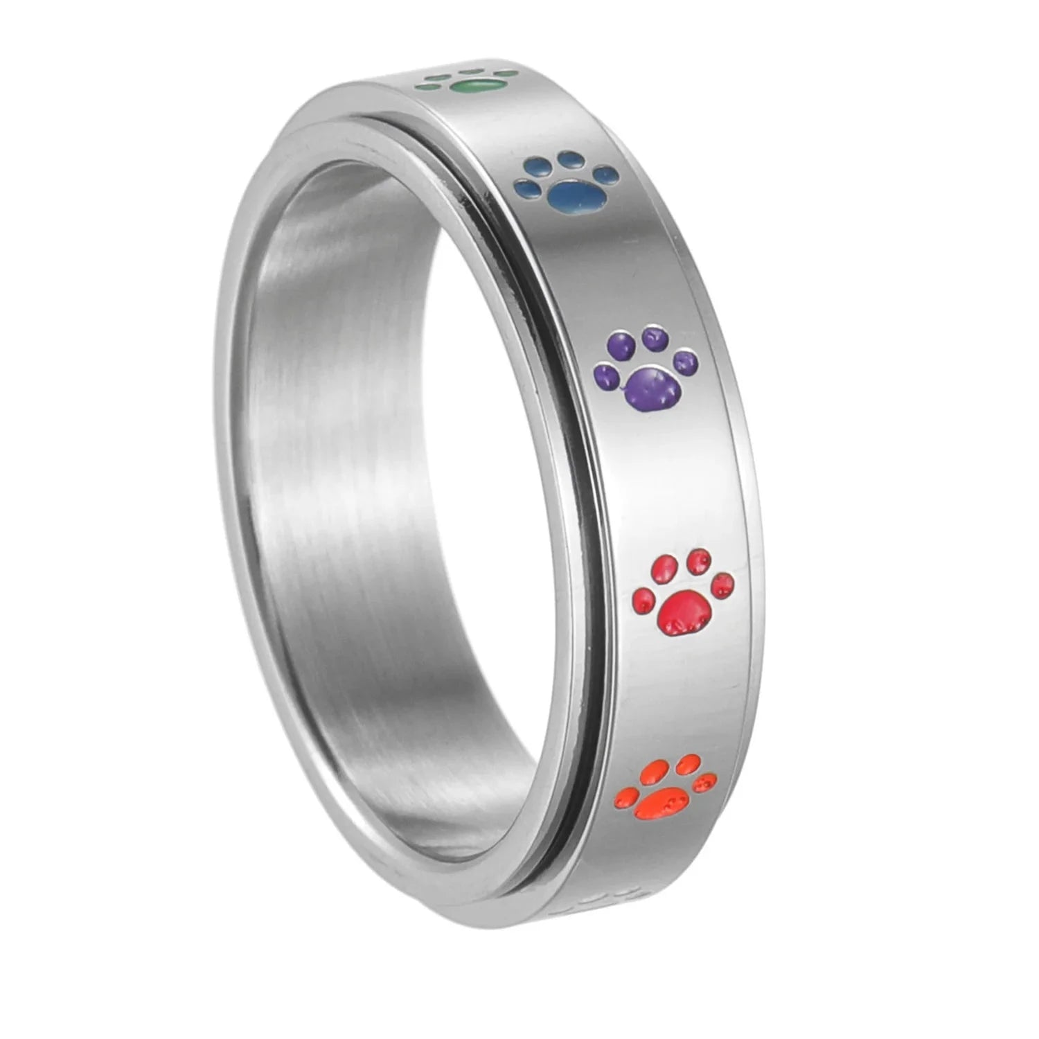 Anello con stampa zampa delicata in argento sterling, anello zampa Anello con stampa zampa delicata in argento sterling, anello zampa