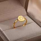 Bague Anneau Soleil Femme or