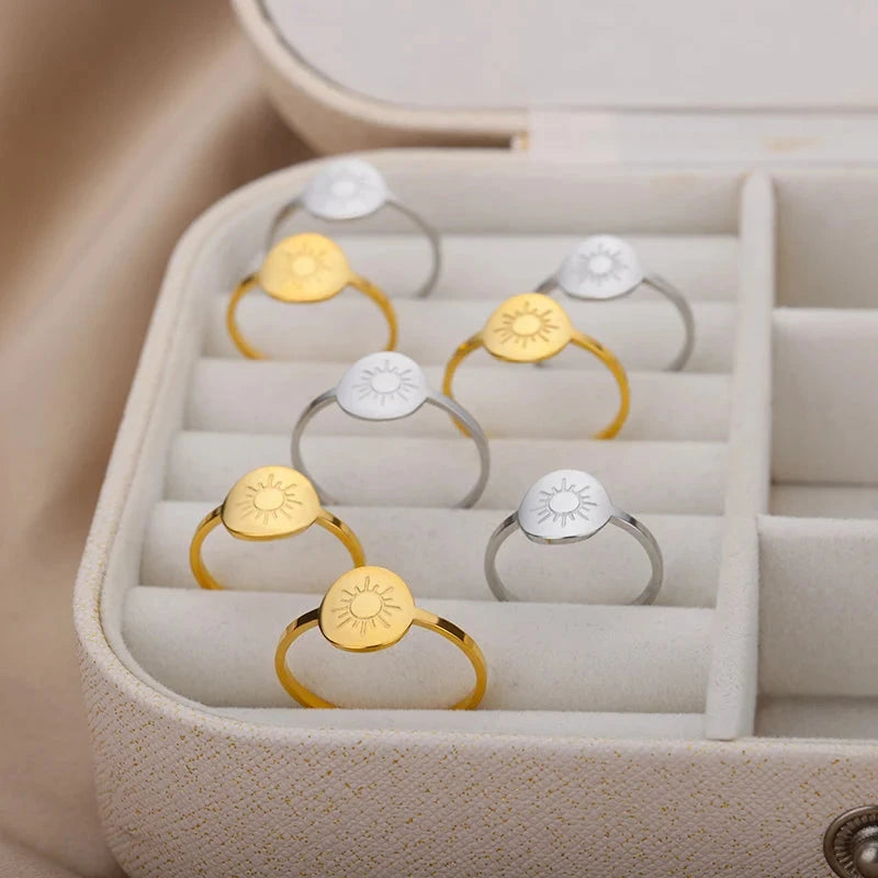 Bague Anneau Soleil Femme argent