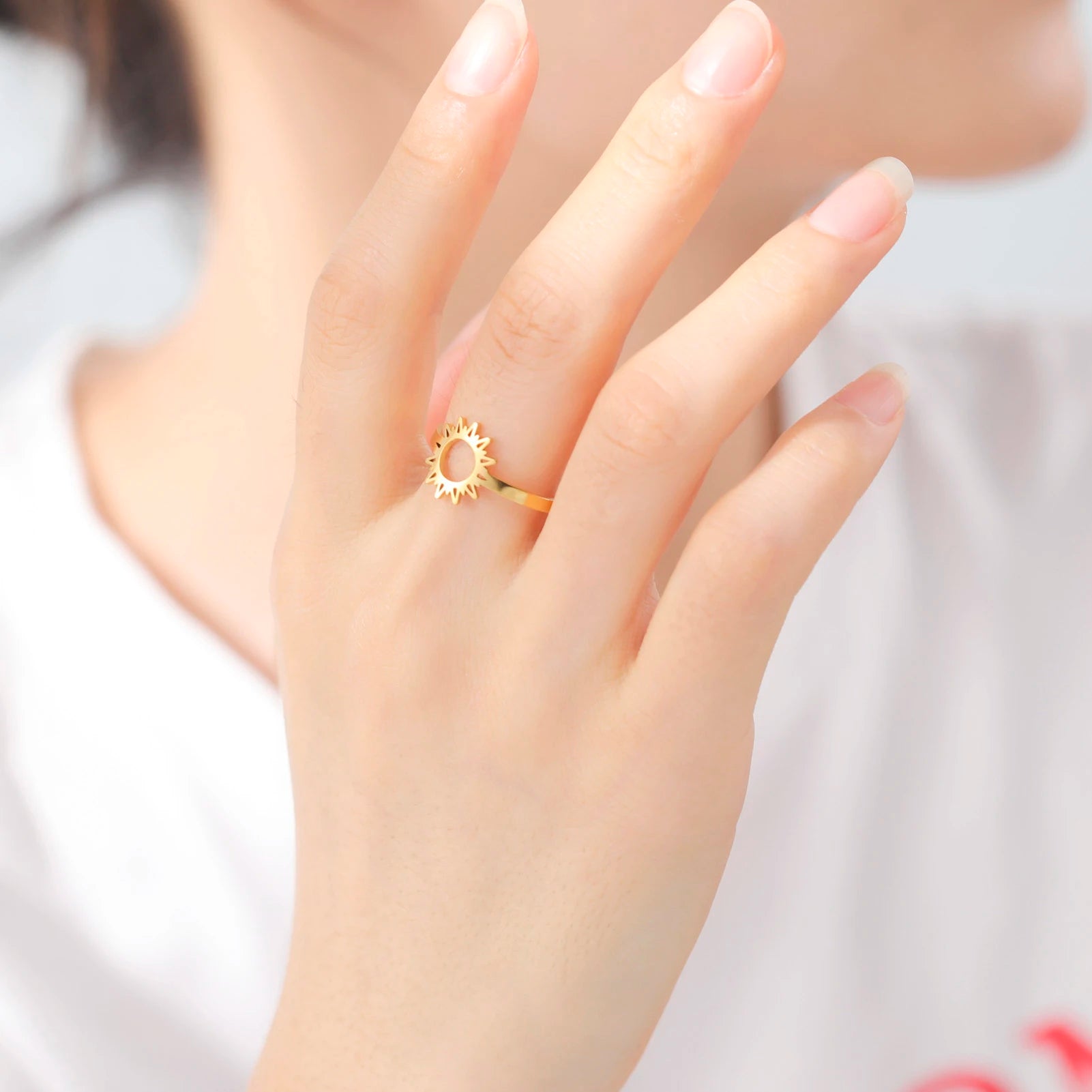 Bague Anneau Soleil pour Femme or