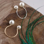 Bague Anneau Style Rétro avec Perles Blanches argent