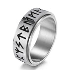 Bague Anneau Viking Homme Anti-Stress Tournant argent