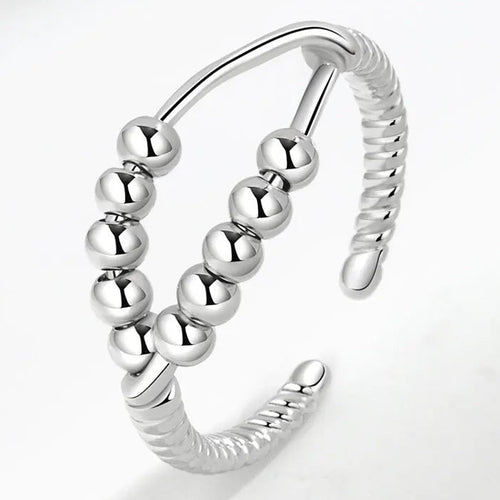 Bague anti-stress à perles mobiles