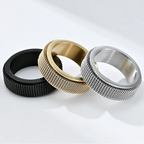 Bague anti-stress rotative à motif torsadé