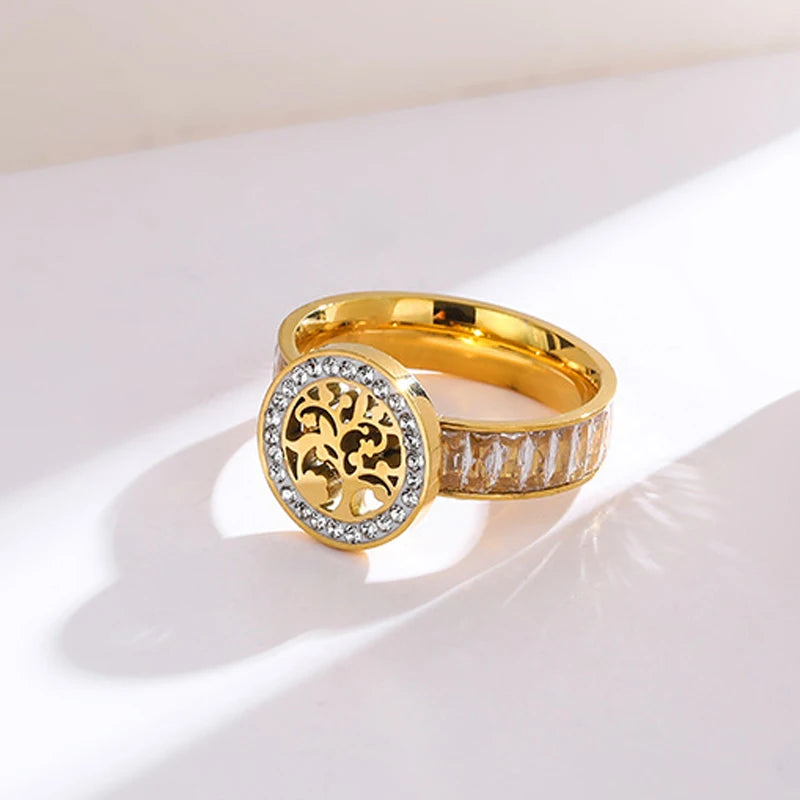 Lebensbaum-Ring mit Zirkon