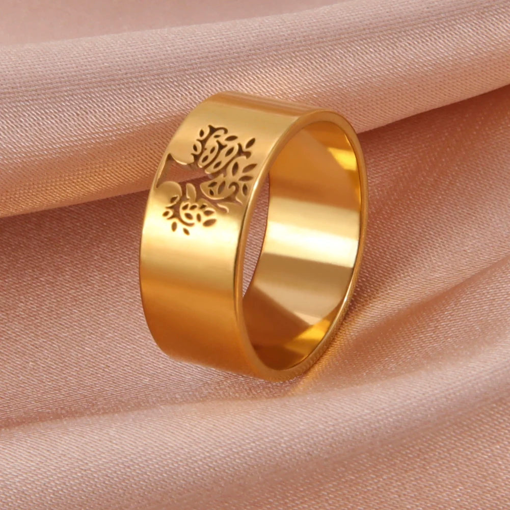 Lebensbaum Ewigkeit Ring Gold