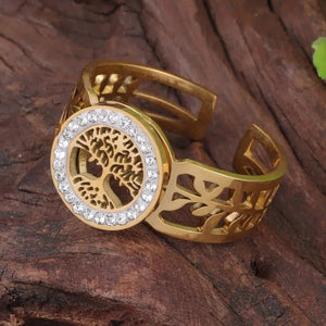 Bague Arbre de Vie Femme Anneau Or chevaliere