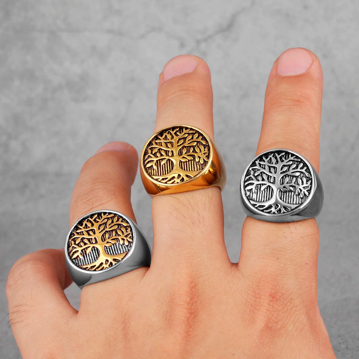 Bague Arbre de Vie pour Homme or 