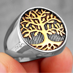 Bague Arbre de Vie pour Homme or et argent