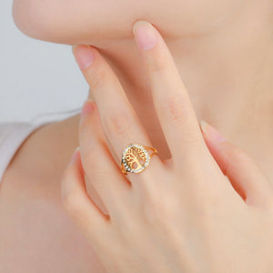 Bague Arbre de Vie Zircon Femme or