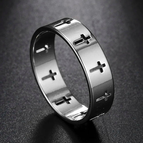 Ring mit ausgeschnittenem Kreuz Silber