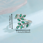 Anello con Foglie Verdi Autunnali