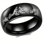 Bague avec Montagnes pour Homme noir