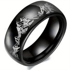 Bague avec Montagnes pour Homme noir