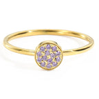 Bague avec petites pierres de naissance rondes pour femme février
