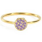 Bague avec petites pierres de naissance rondes pour femme juin