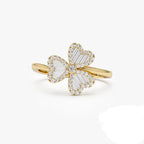Bague avec Trèfle à 3 Feuilles en Zircon