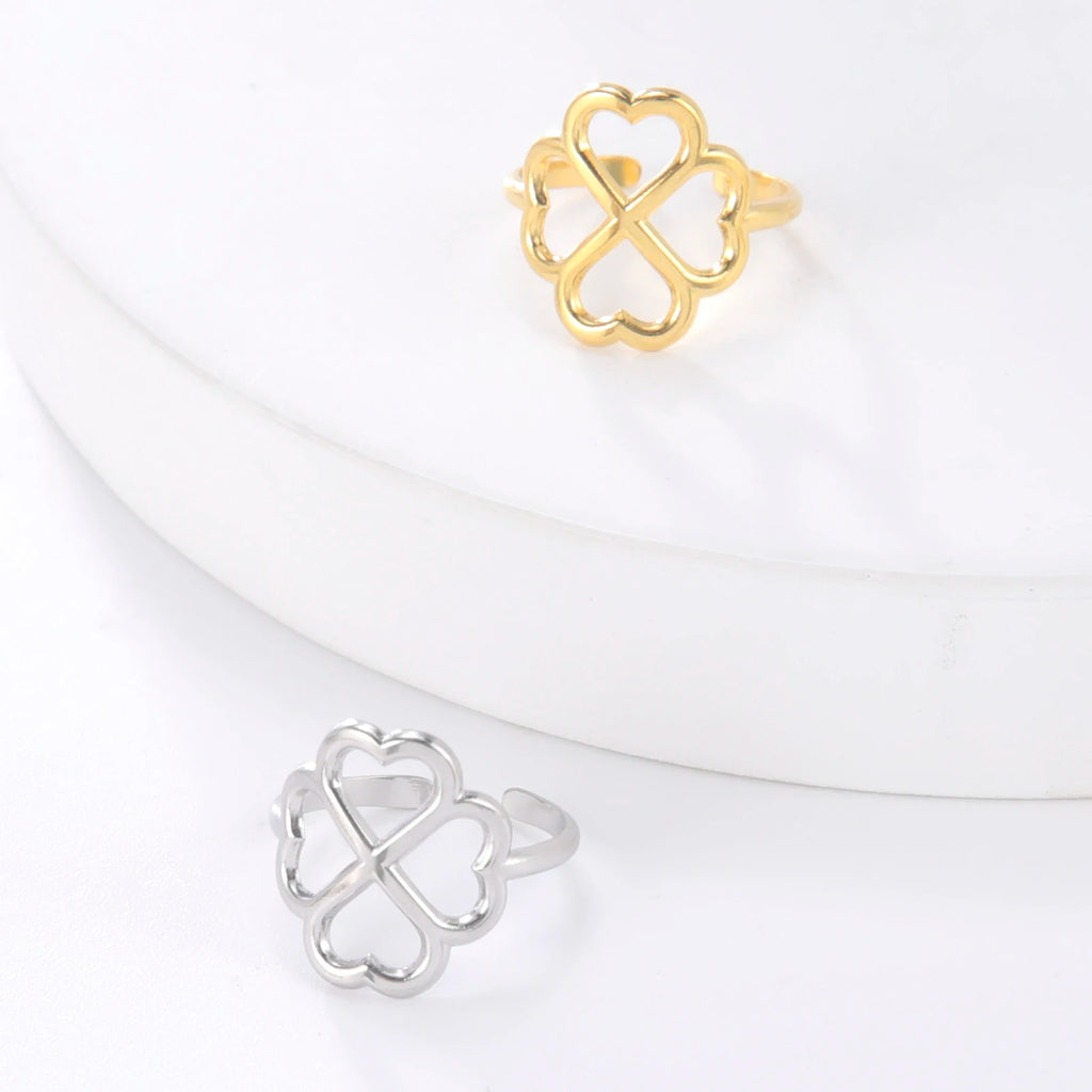 Bague avec Trèfle à 4 Feuilles pour Femme argent