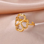 Bague avec Trèfle à 4 Feuilles pour Femme or