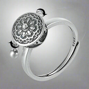 Bague Bouddhiste Fleur de Lotus Argent