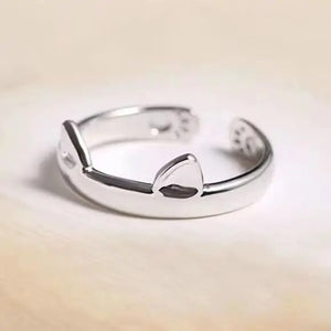 Bague Câlin Chat Oreilles argent