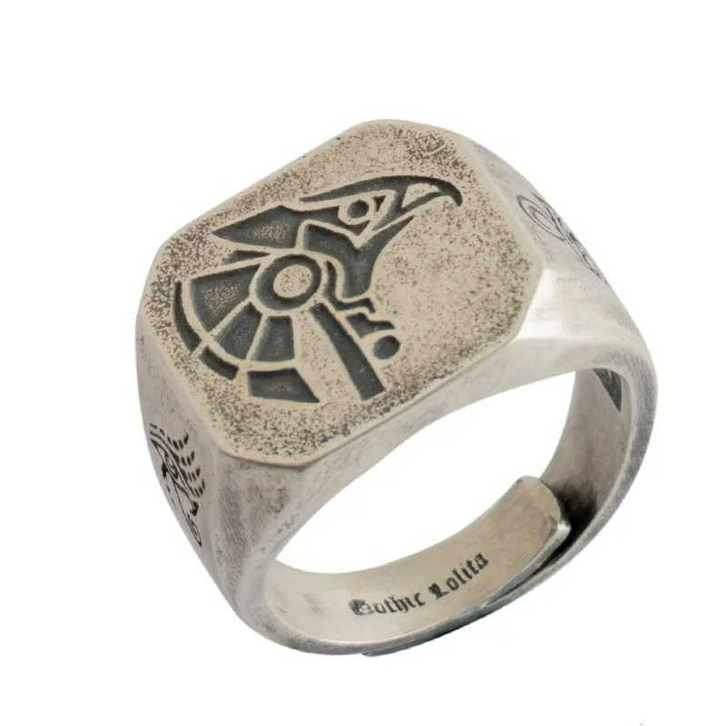 Bague carrée de Style Egyptien Oeil d'Horus