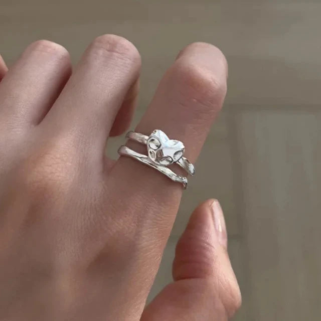 Bague Coeur Double