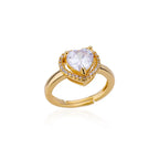 Sparkling heart ring gold