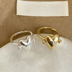 Bague Coeur "Yes" et "No" pour Couple d'Amoureux or