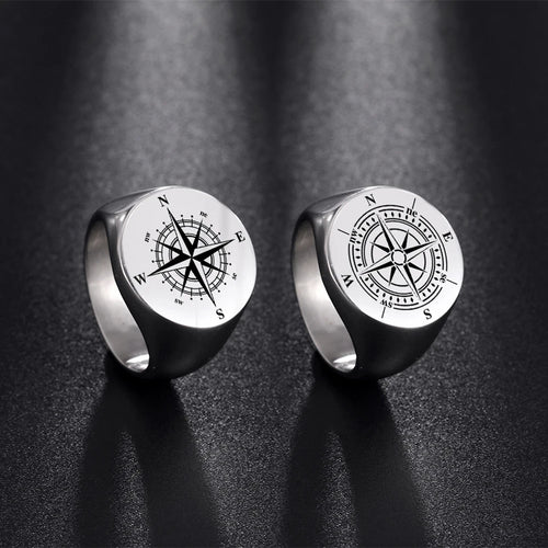 Bague Compas Boussole Anneau Rose des Vents style 1