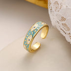 Bague Contre Mauvais Oeil Bleu Turc Anneau Turquoise