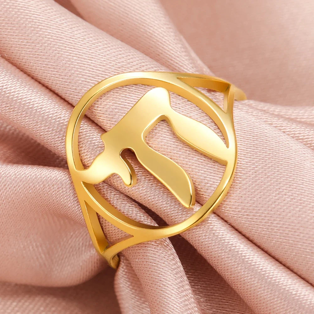 Bague creuse avec le symbole de vie juive Chai or