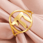 Bague creuse avec le symbole de vie juive Chai or