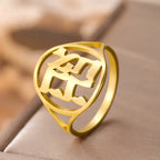 Bague creuse pour homme ou femme avec gravure en hébreu juif or