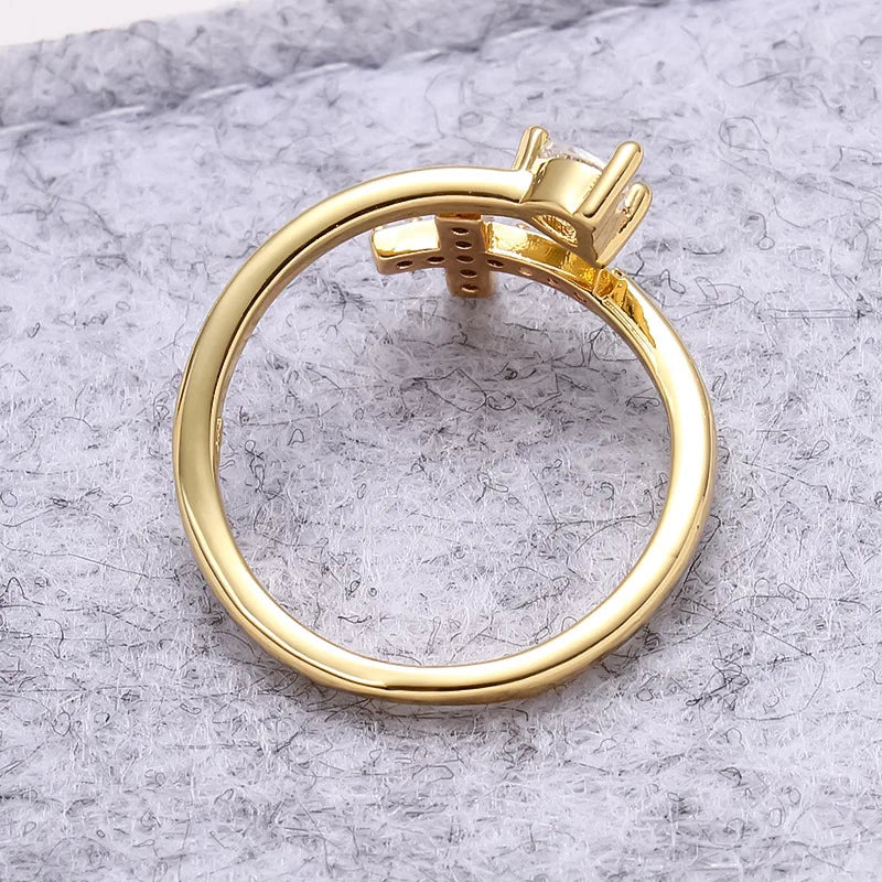 Bague Croix & Zircon Femme