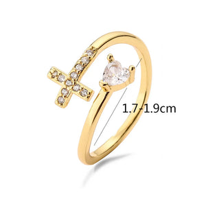 Bague Croix & Zircon Femme