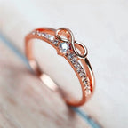 Bague double rang et symbole infini or rose