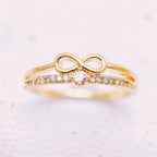 Bague double rang et symbole infini or