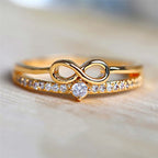Bague double rang et symbole infini or
