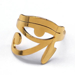 Bague Égypte Oeil d'Horus Oudjat Sorcellerie or