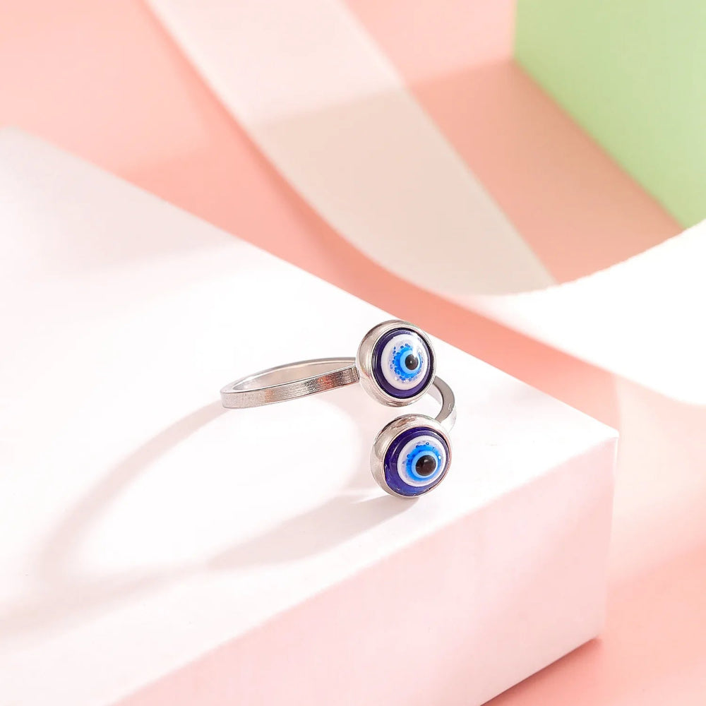 Bague Elégante Turque Contre le Mauvais Oeil argent