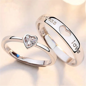 Bague Endless Love Argent et Diamants (Lot de 2)