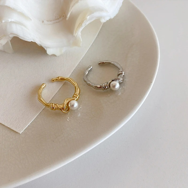 Bague Femme avec Perle Blanche or