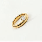 Bague Anneau Fine Goutte d'Eau avec Perle en zircon 1