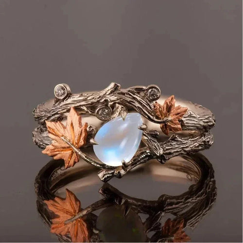 Bague Feuilles d'Automne avec Perle