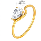Wavy ring with its teardrop crystal 