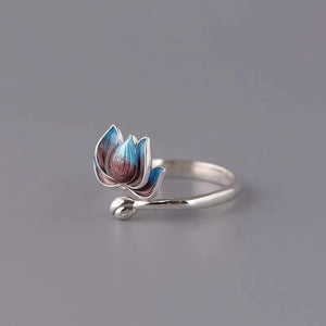 Bague Fleur de Lotus Argentée